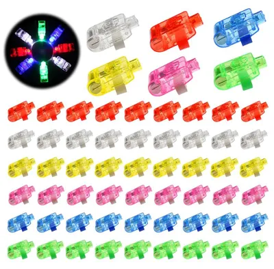 60 Fingerlichter LED-Leuchtringe 6 Farben für Partys