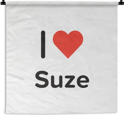 Produktbild von MuchoWow® Wandteppich Wandbehang Ich liebe - Suze - Girl 150x150 cm Tapisserie Dekoration Wandtuch - Wohnaccessoires - Modernes