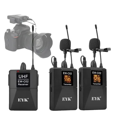 Obrázek produktu pro Bezdrátový duální lavalier mikrofonní systém, 30 kanálů UHF, dosah 60 m