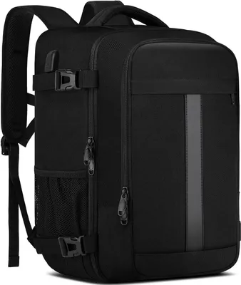 Obrázek produktu pro Batoh na záda – příruční zavazadlo – cestování bez odbaveného zavazadla – integrovaný USB port – 40x30x20 cm – černý