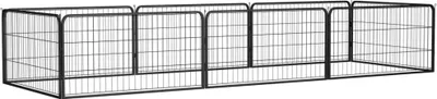 Zdjęcie produktu dla Kojec dla psa, 8 panele, czarny, 100x50 cm, stal