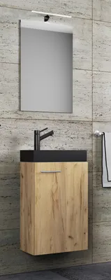 Produktbild von VCM 3-tlg Set | Waschplatz für Gäste WC | Gästebad | Waschtisch mit Spiegel | Badezimmer Set – Slito SP-BL