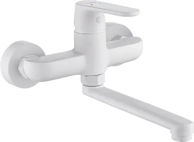 Produktbild von BADLAND Waschtischarmatur Wasserhahn Wand DIMA Mischbatterie für Badezimmer in Weiß