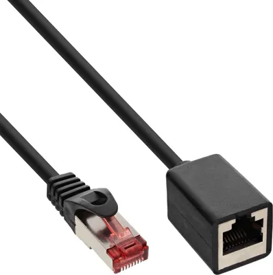 Produktbild von InLine® 76905X Przedłużacz kabla krosowego, S/FTP (PiMf), Cat.6, 250MHz, bezhalogenowy, miedziany, czarny, 5m