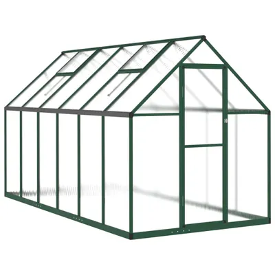 Produktbild von Gewächshaus mit Fundamentrahmen Grün 334x169x195 cm Aluminimum