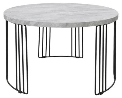 Immagine prodotto di Tavolino Rotondo Effetto Marmo Metallo Salotto Soggiorno D80xH40 cm