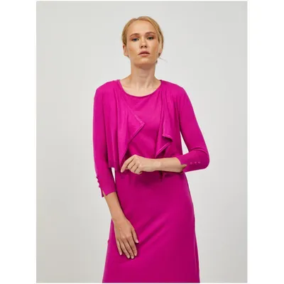Produktbild von Orsay Dunkelrosa kurze Strickjacke mit Dreiviertelärmeln DP-3414334__S