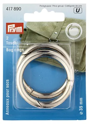 Produktbild von Prym 417890 Taschenringe 35 mm silberfarbig