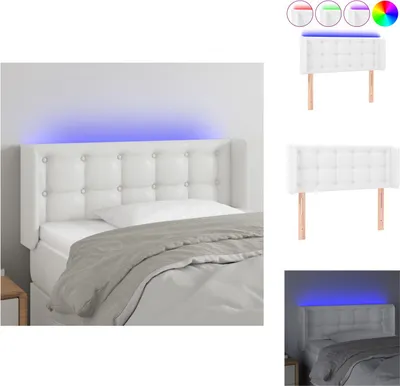 Produktbild von vidaXL LED Kopfteil Weiß 83x16x78/88 cm Kunstleder -  Kopf- & Fußenden