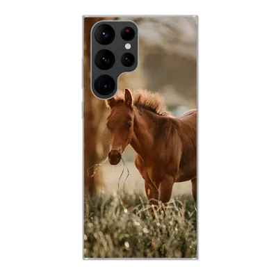 Produktbild von MuchoWow® Handyhülle Schutzhülle Hülle für Samsung Galaxy S22 Ultra Pferd - Licht - Wiese Silikon Softcase Handy Hülle - Abbildung