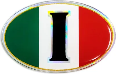 Image de Sticker 3D Ovale Drapeau Italie HQ