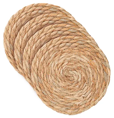 Produktbild von Tischset Rund Geflochten - Hitzebeständiger Untersetzer für Teller - Ø 20 cm - Naturfarben