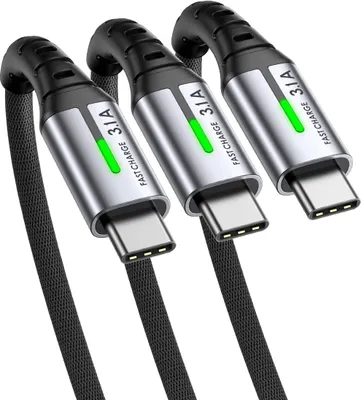 Produktbild von INIU USB C Kabel, [3 Stück 2m+2m+0,5m] 3.1A Ladekabel USB C Nylon Geflochten Schnellladekabel, USB auf USB C Kabel für Samsung S24 S23 Ultra iPhone 16 15 14 Pro Max Pixel 7 iPad Pro MacBook Air usw