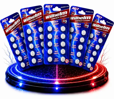 Produktbild von 50 x Wilhelm AG7 LR57 - L927 - 195 - 395 - GP95A Qualitätsbatterien 1,5 V Alkaline