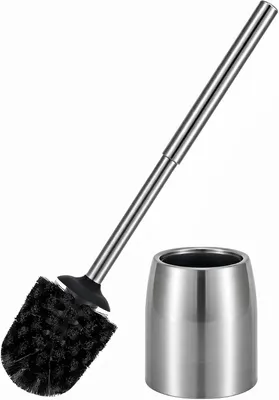 Image de Brosse WC et support en acier inoxydable, finition nickelée
