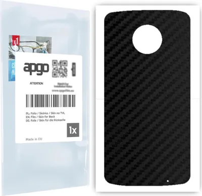 Produktbild von apgo Rückseite Schutzfolie für Motorola Moto G6 Plus -  Hinten Schutzfolie Carbon, Rückseite Folie schützt vor Kratzern und Fingerabdrücken