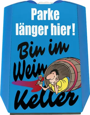 Produktbild von Bin im Weinkeller Parkscheibe in blau mit Eiskratzer und 2 Einkaufswagenchips
