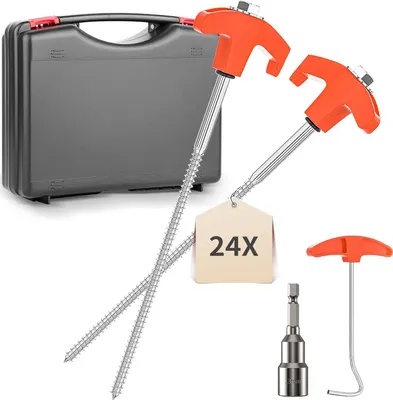 Obrázek produktu pro Sada kolíků do stanu, 25 cm, 24 kusů, ocel, pro kempování