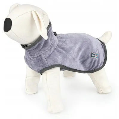 Produktbild von Happet Hunde-Trockenmantel Grau XS 25cm Schnelltrocknend