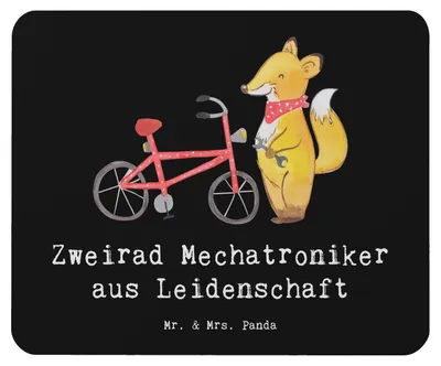 Produktbild von Mr. & Mrs. Panda Mauspad Zweirad Mechatroniker Leidenschaft - Schwarz - Geschenk, pc, mousepad, Mouse Pad, mousematte