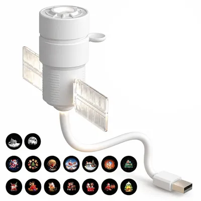 Produktbild von Sternenprojektor mit 16 Projektionsscheiben, dimmbares LED Nachtlicht, USB 5 V, für Kinderzimmer, Schlafzimmer und Wandprojektion