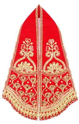 Puja-Tuch aus Samt, rot, 38 x 12,7 cm, für Götterstatuen