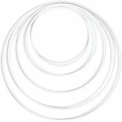 Immagine prodotto di Rayher 25212102 Set di anelli metallici Rayher con rivestimento bianco, Ø 2 pezzi ciascuno, 10,0/12,0/15,0/18,0/20,0 cm, 10 pezzi