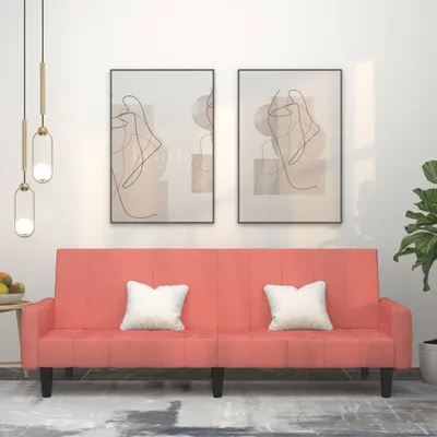 Produktbild von CLORIS Schlafsofa 2-Sitzer Rosa Samt - Ecksofas LL0000256426