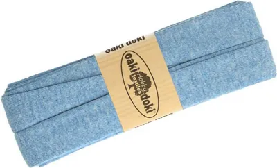 3m Oaki Doki Tricot de Luxe Jersey-Schrägband Einfassband elastisch blau meliert