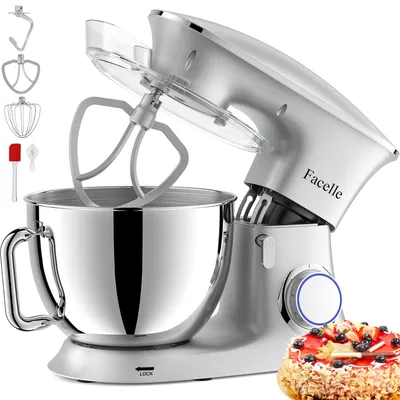 Küchenmaschine 8,5 L, 1500W, 7 Stufen, Edelstahl-Schüssel