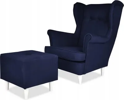 Produktbild von Family Meble Ohrensessel mit Hocker Ari Relaxsessel Skandinavisch Loungesessel Fernsehsessel Für Wohnzimmer Esszimmer Schlafzimmer Büro (SW 80)