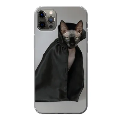 Produktbild von MuchoWow® Handyhülle Schutzhülle Hülle für iPhone 13 Pro Max Katze - Umhang - Schwarz Silikon Softcase Handy Hülle - Mobiltelefon