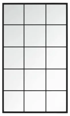 Obrázok produktu pre Čierny nástenné zrkadlo s kovovým rámom, 100x60 cm