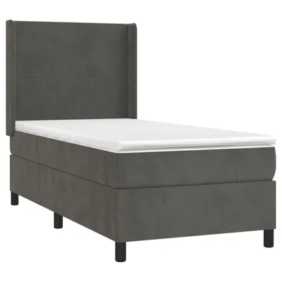 Productafbeelding van vidaXL Boxspringbed met matras, donkergrijs, 100x200 cm, fluweel