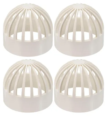 Aquarium-Filterabdeckung, 4 Stück, PVC, 75 mm, Weiß