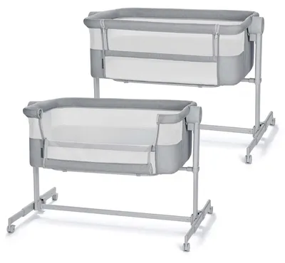 Immagine prodotto di Kinderkraft NESTE UP 2 Lettino da affiancare 2 in 1 con materasso e 5 livelli Grigio