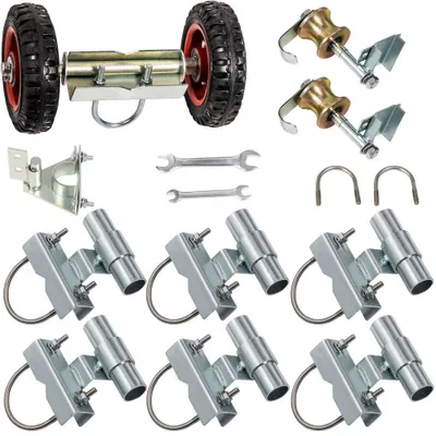 Immagine prodotto di Kit per porte scorrevoli modello 201, acciaio inossidabile, acciaio zincato – Sistema robusto per porte scorrevoli
