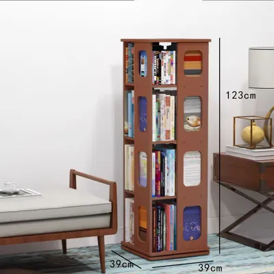 Produktbild von 360Home Stehendes drehbares Bücherregal einfaches Regal Braun 4 Ebenen