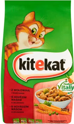 Zdjęcie produktu dla Kitekat Z Wołowiną I Warzywami Karma Pełnoporcjowa 300 G
