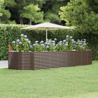 Obrázek produktu pro vidaXL Zvýšená postel hnědá 367x140x68 cm Pozinkovaná ocel
