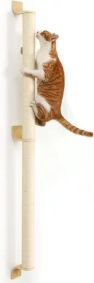 Productafbeelding van Wandkrabpaal voor katten - 154 cm - sisal - wandmontage - ruimtebesparend