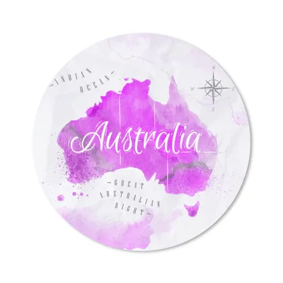 Produktbild von MuchoWow® Mauspad Mousepad Weltkarte - Australien - Rosa 40x40 cm - Mousepads - Maus Mat - Pad - Mausunterlage - Schreibtisch Accessoires