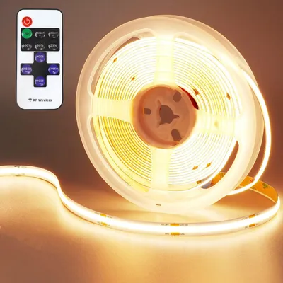 Produktbild von 5M COB LED Streifen Warmweiß 3000K 24V 320LEDs/m Dimmbar Lichtleiste Lichtband mit Fernbedienung für Schlafzimmer, Wohnzimmer, Küche