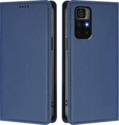 Obrázek produktu pro Kožené pouzdro pro Xiaomi Poco M4 Pro 5G/Redmi Note 11 5G, magnetické flipové pouzdro zPolyuretankůže se stojánkem Tmavě modrá