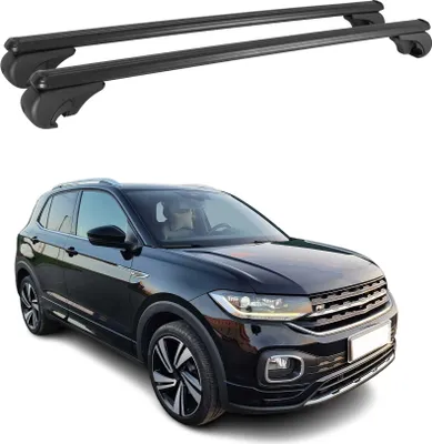 Image de Barres de toit Transversales pour VW T-Cross 2018-2024 Aluminium Noir