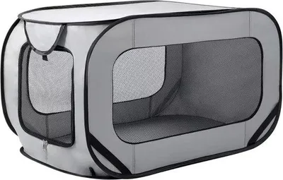 Produktbild von Faltbarer Hunderucksack - Reisebett Haustiere - Reisen mit Haustieren - Erweiterbarer Raum - 90 x 50 x 50cm - Grau