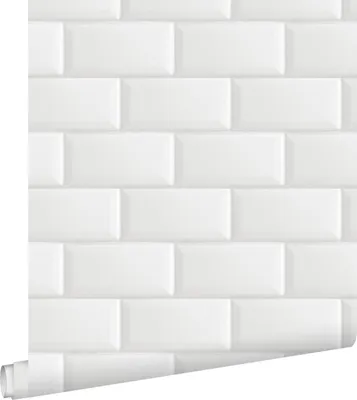 Produktbild von ESTAhome Tapete Fliesenmuster Weiß 53 cm x 10.05 m