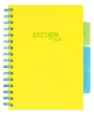 Image de Cahier à spirales Pads A5/100 feuilles, quadrillé, jaune fluo - Strigo