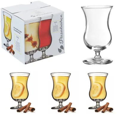 Produktbild von Pasabahce Gala Tee- und Kaffeegläser mit Ständer, 4 Stück