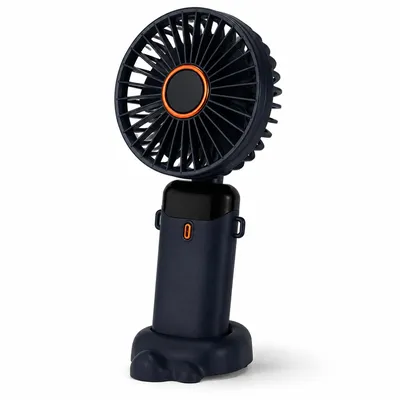 Produktbild von Mini Handventilator – 5 Stufen, faltbar, USB-C, LED Display, Dunkelblau